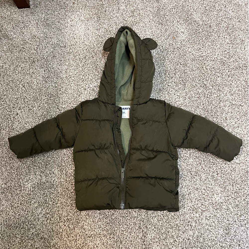 Old Navy Kids Dark Green Puffer Jacket